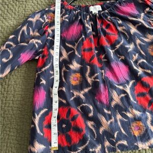 Evereve/Velvet Graham and Spencer Navy and Pink Floral Blouse